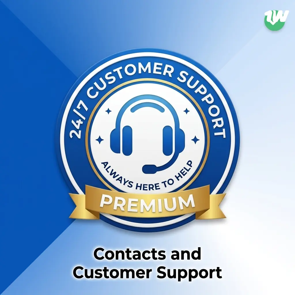 1w customer support team available 24/7 via live chat, email, and FAQ section for account and payment assistance