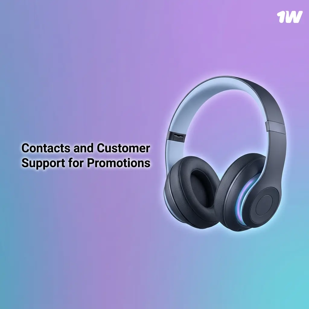 1w customer support channels including live chat, email, Telegram, and FAQ for promotions and bonus queries