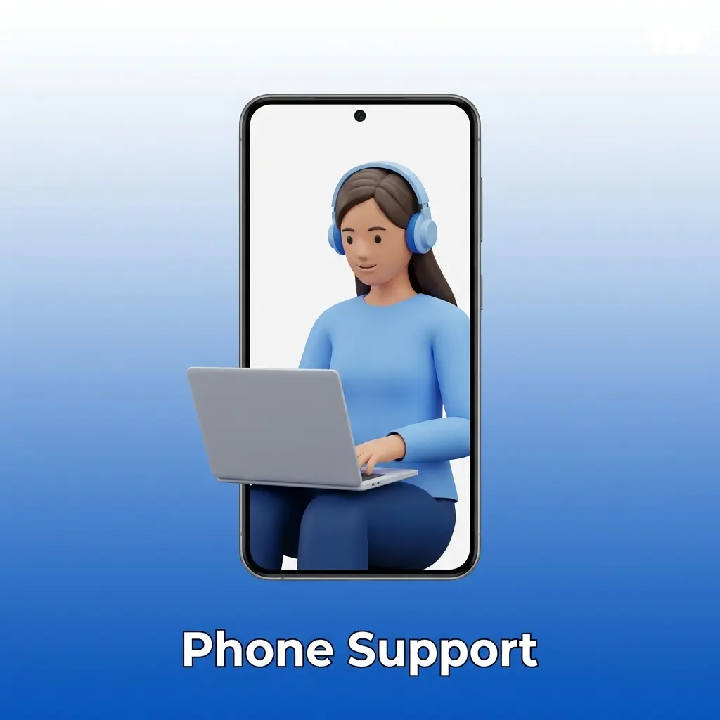 1w customer service phone support representative assisting user with account issue via direct voice call