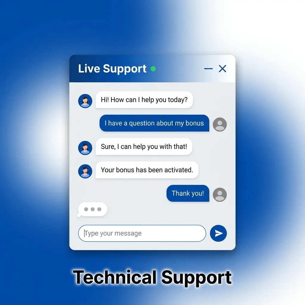 1w technical support team helping users resolve login errors, game issues, and payment failures via live chat and email