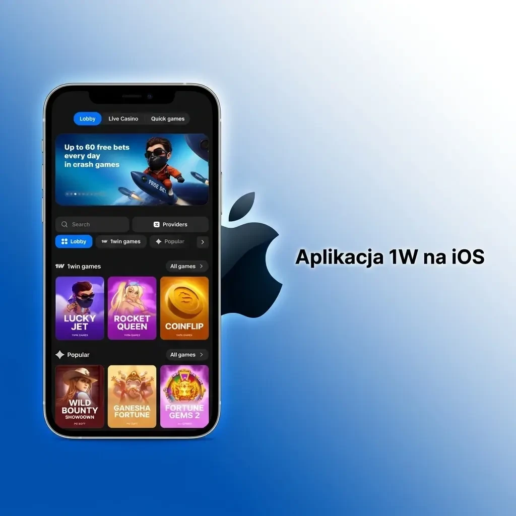 Aplikacja 1w na iOS dostępna na iPhone i iPad – zakłady i gry kasynowe zoptymalizowane dla Apple