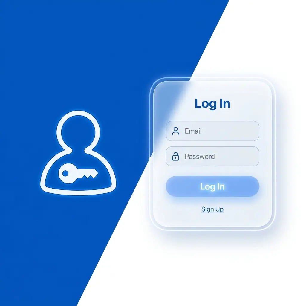 1w login form on desktop showing email and password fields with secure sign-in button for account access