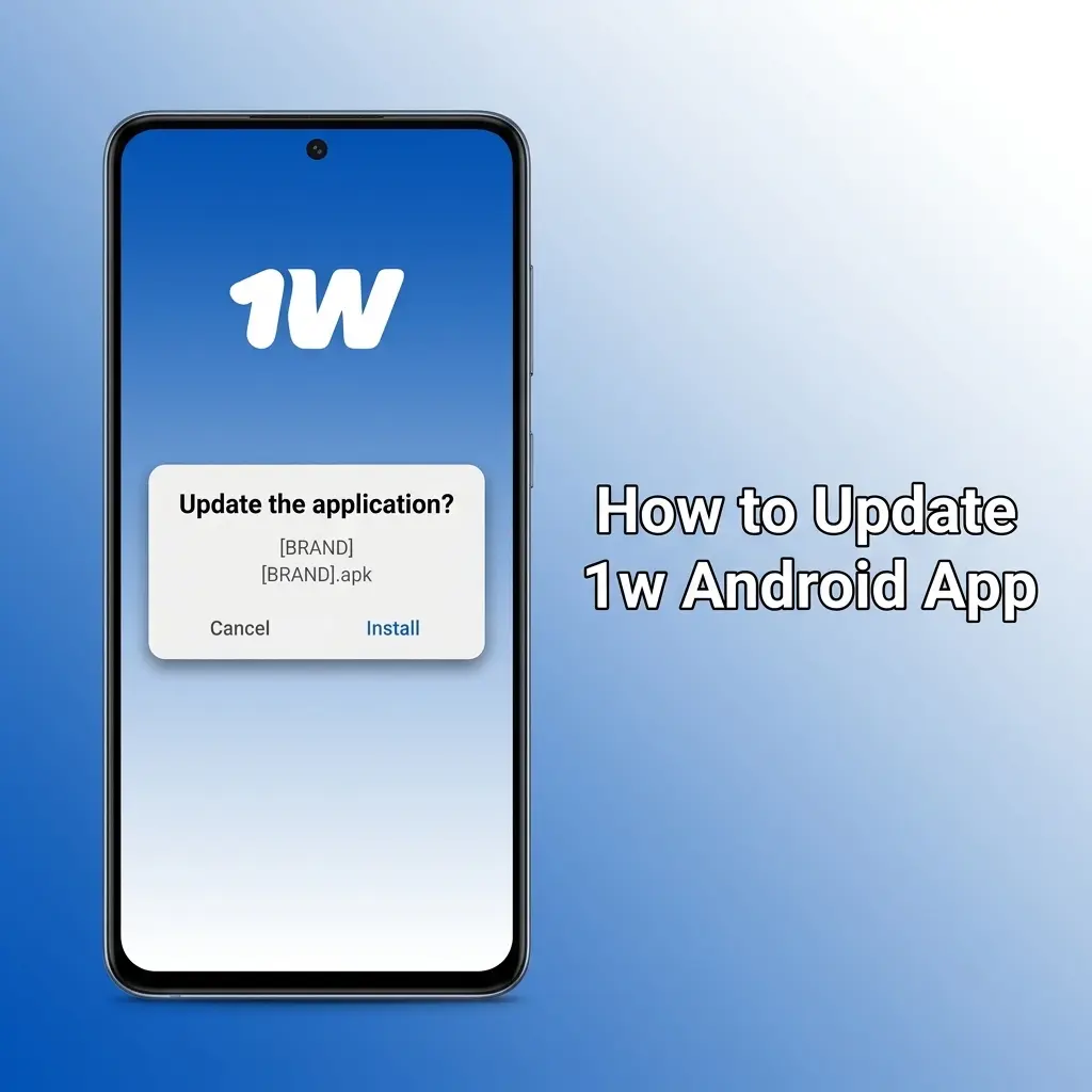 1w Android app update process showing APK download and installation steps for latest version with new features