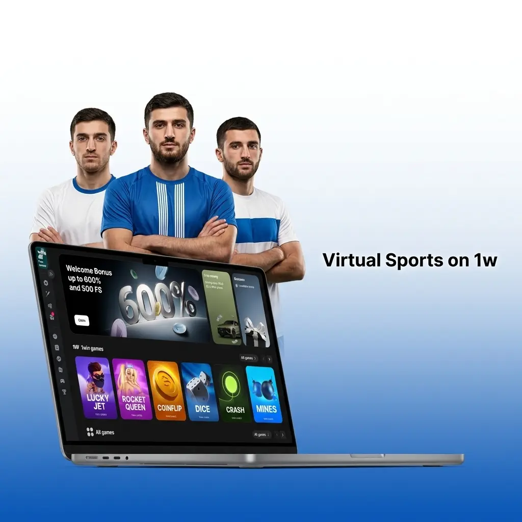 Virtual sports betting on 1win platform featuring football, horse racing, basketball, tennis, and greyhound racing simulations